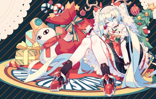 Smile, anime, art, girl, vocaloid, hatsune miku