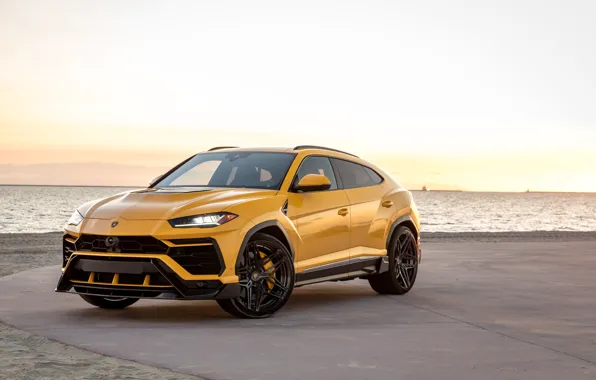 Beach, sunset, coast, the evening, Lamborghini, Vorsteiner, crossover, Urus