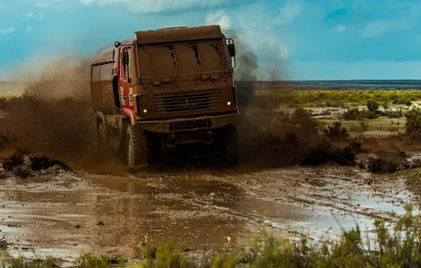 Red, Sport, Truck, Race, Dirt, 4x4, Rally, Rally