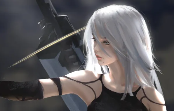 Blue eyes, Square Enix, Platinum Games, computer game, blonde beauty, Nier Automata, android girl, Nier …