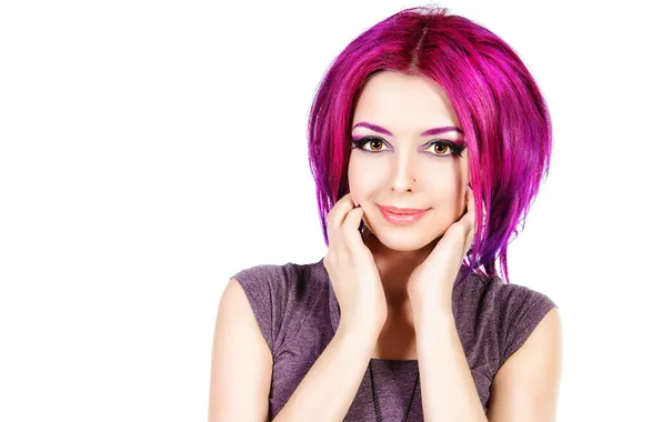 Look, background, model, hair, haircut, hands, makeup, brown eyes