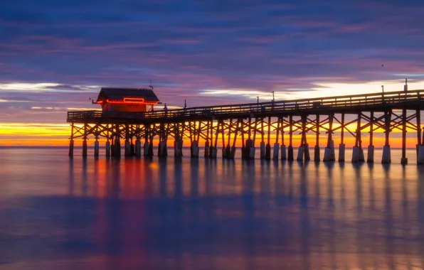 Picture Sunrise, Colors, pier, Long Exposure, cocoa beach