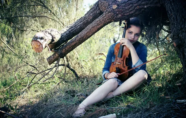 Girl, music, violin
