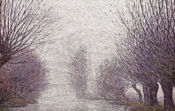 Picture landscape, picture, Gustave Cariot, Gustave Cairo, The willows near the Mill