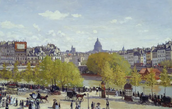 Paris, picture, the urban landscape, Claude Monet, Quay Of The Louvre