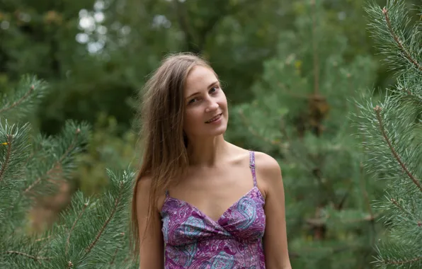 Forest, long hair, trees, model, brunette, sexy woman, photoshoot, hot babe