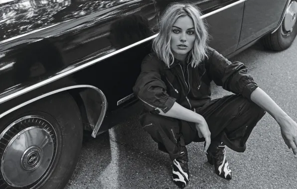 Picture auto, actress, blonde, Margot Robbie, Margot Robbie