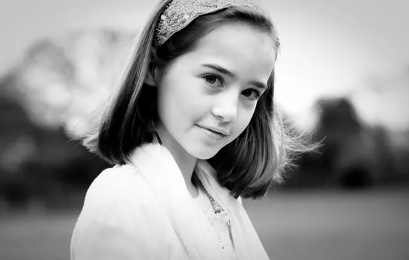 Picture look, children, face, black and white, mood, brunette, girl