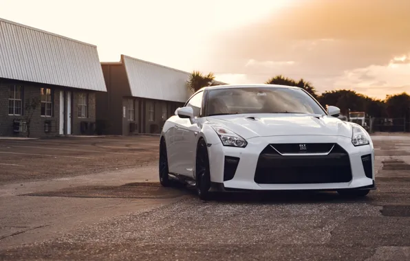 Picture GTR, Nissan, White, Evening, R35, Sight