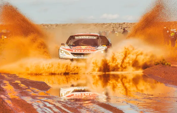 Sand, Sport, Speed, Race, Dirt, Puddle, Peugeot, Squirt