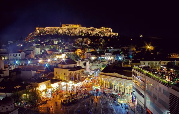 Night, Greece, night, Greece, Athens, Athens
