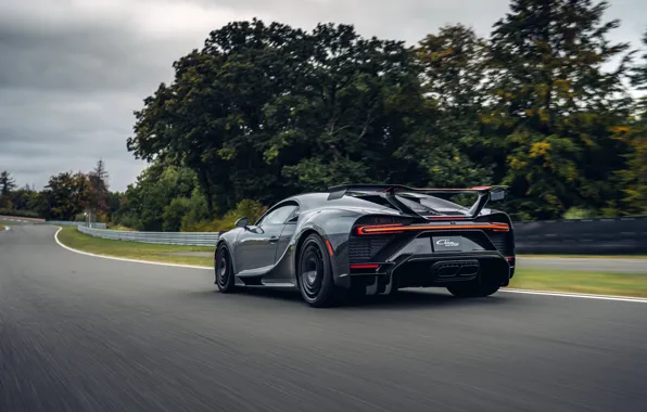 Asphalt, trees, Bugatti, track, Chiron, 2020, Chiron Pur Sport