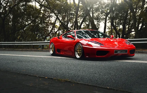 Red, Auto, Machine, Asphalt, 360, Supercar, Modena, The front