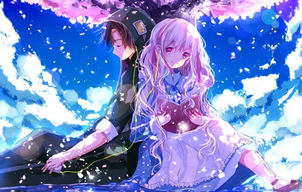 Girl, spring, guy, two, Kagerou Project, The project "hot Fog"