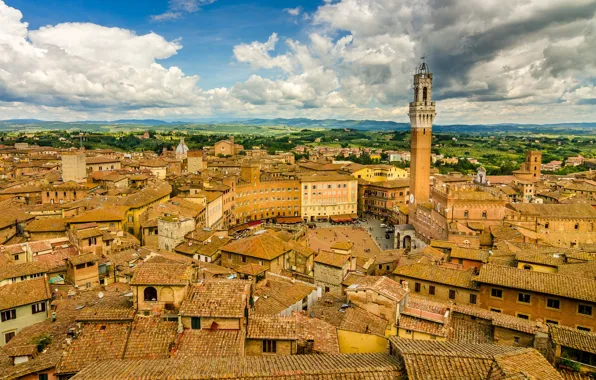Building, roof, Italy, panorama, Italy, Tuscany, Tuscany, Siena