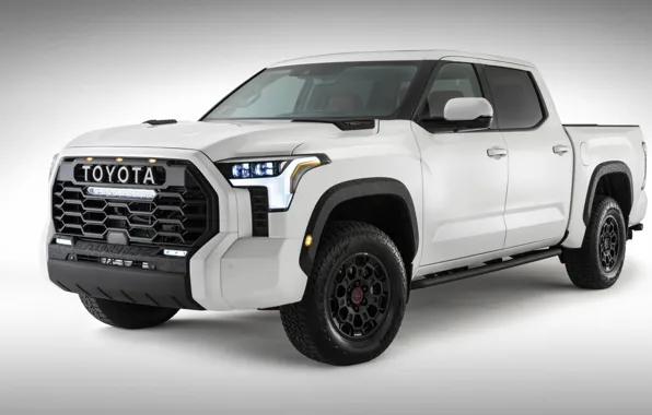 Toyota, pickup, exterior, Toyota, Tundra, light grey background, 2022, TRD Pro