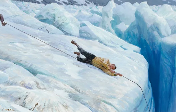 Picture mountains, art, climber, insurance, tom lovell