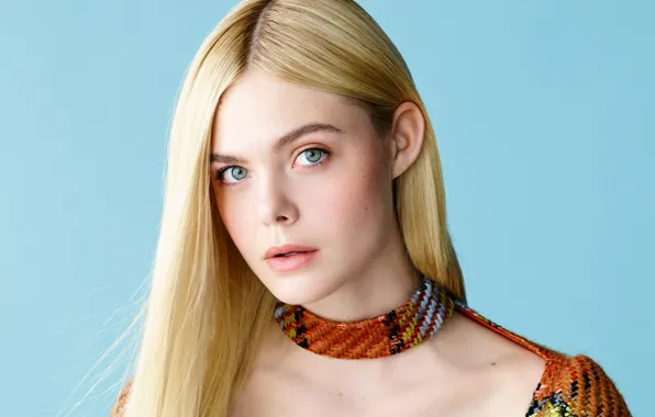 Look, background, blue, portrait, makeup, actress, hairstyle, blonde