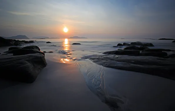 Picture sunset, coast, Norway, Norway, Grønningsæter, Flø, Sunnmøre