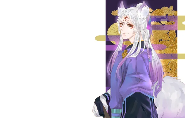 Look, guy, white hair, Onmyouji, Onmyoji, Onmyouji (NetEase), Youko, Pixiv Id 12762217