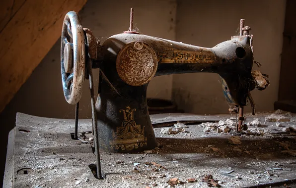 Background, singer, sewing machine