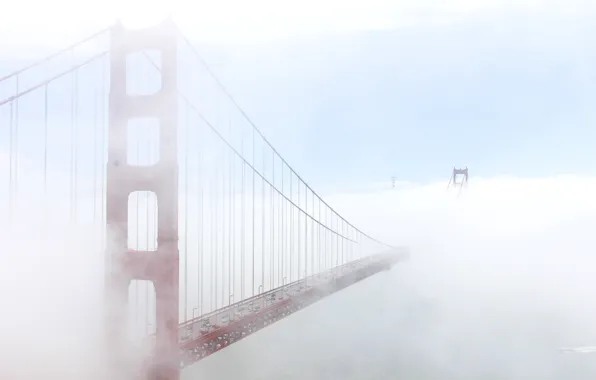 Bridge, fog, Golden gate, San Francisco