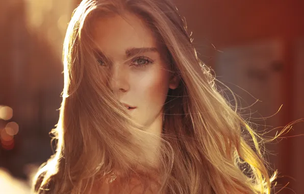 Look, girl, light, face, the wind, model, hair, beautiful