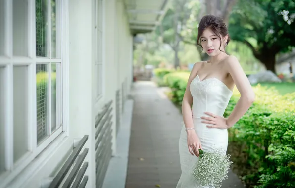 Girl, pose, background