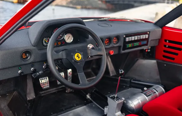 The wheel, Ferrari, supercar, supercar, the instrument panel, torpedo, Evolution, 1985