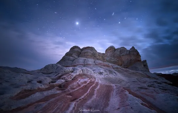 Picture the sky, stars, night, nature, rocks