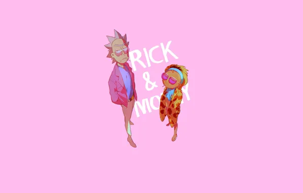 Picture Minimalism, Pink, Background, Smith, Cartoon, Sanchez, Rick, Rick and Morty