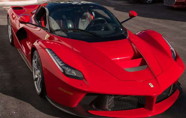 Red, Supercar, The front, LaFerrari, 2015