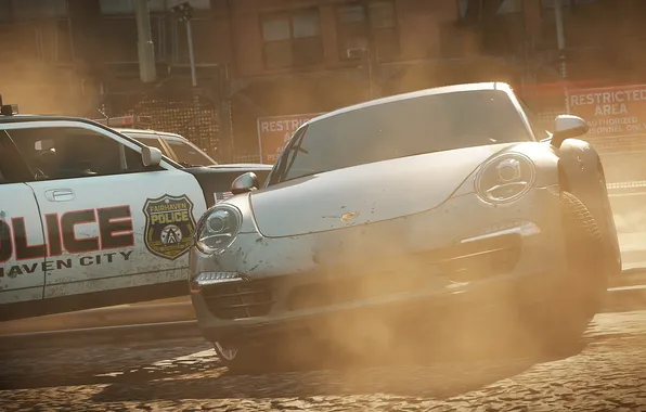 Picture smoke, chase, need for speed most wanted 2012.Porsche.копы