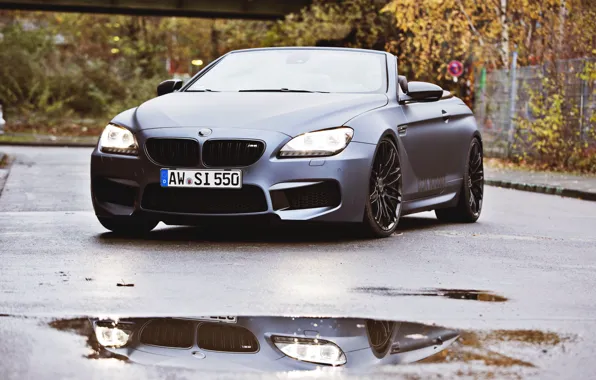 Picture Auto, Black, BMW, Machine, Convertible, Puddle, Lights, Matt, The front, Overcast, BBM Motorsport