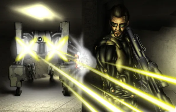 Square Enix, art, Deus Ex: Human Revolution, rpg, bot, Adam Jensen, Adam Jensen, Eidos Montreal