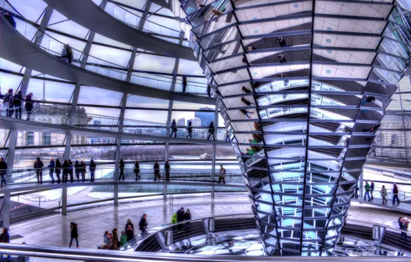 Germany, Berlin, The Reichstag, Inside the dome