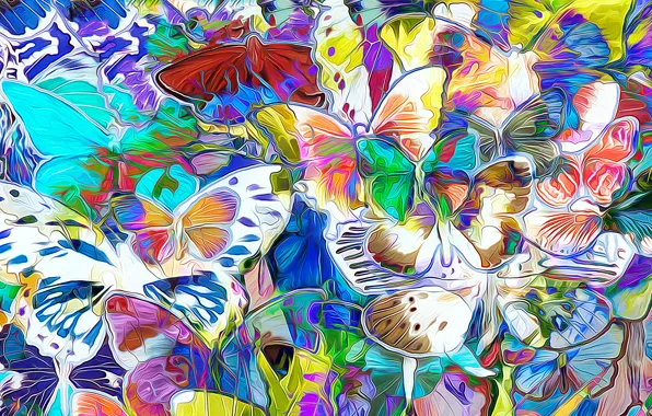 Picture line, nature, rendering, butterfly, color, wings, moth