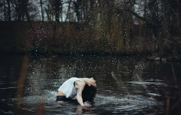 Water, girl, pose