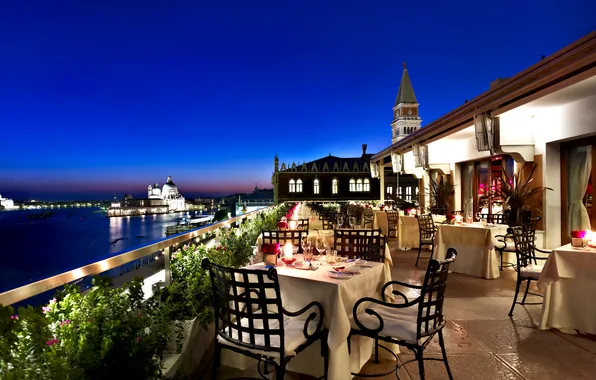 Sea, the sky, sunset, nature, the city, Italy, Venice, Grand Canal