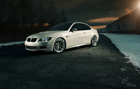 BMW, BMW, white, E92, frontside