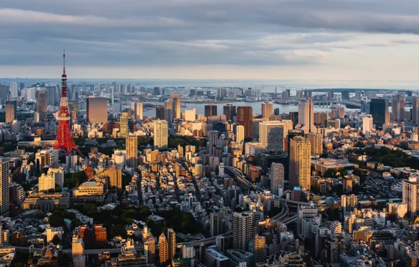 Building, Japan, Tokyo, panorama, tower