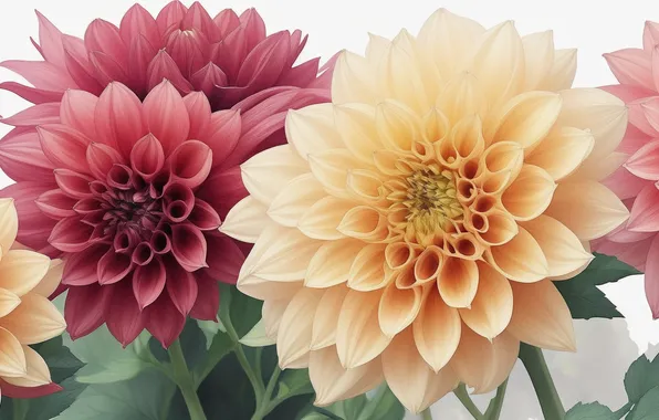 Flower, flowers, yellow, red, green, green, tenderness, figure