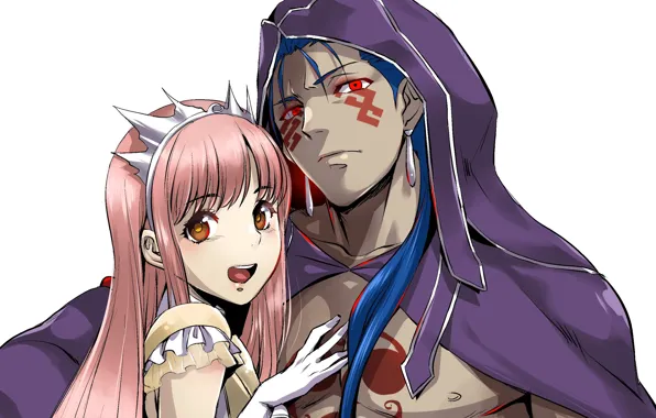 Girl, art, pair, guy, Fate/Stay Night, Lancer
