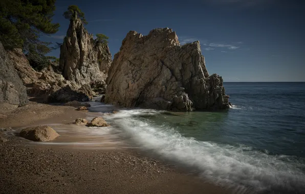 Picture sea, wave, landscape, rocks, shore