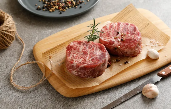Pepper, garlic, salt, fresh meat