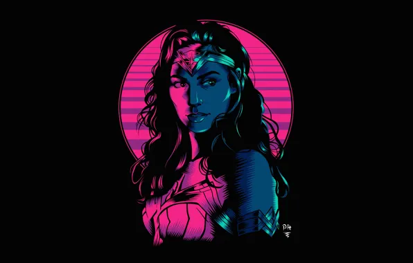 Girl, Minimalism, Style, Girl, Background, Wonder Woman, Superhero, Art