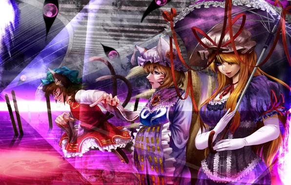 Girls, anime, art, Touhou