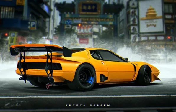 Ferrari, Car, Art, Yellow, Future, Khyzyl Saleem