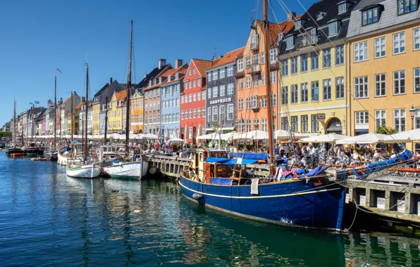 Sea, boat, ship, home, Denmark, promenade, Copenhagen