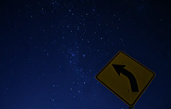 Space, stars, night, sign